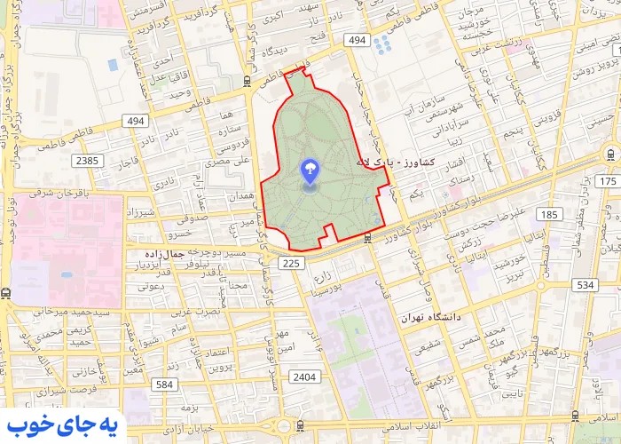 پارک لاله تهران نقشه